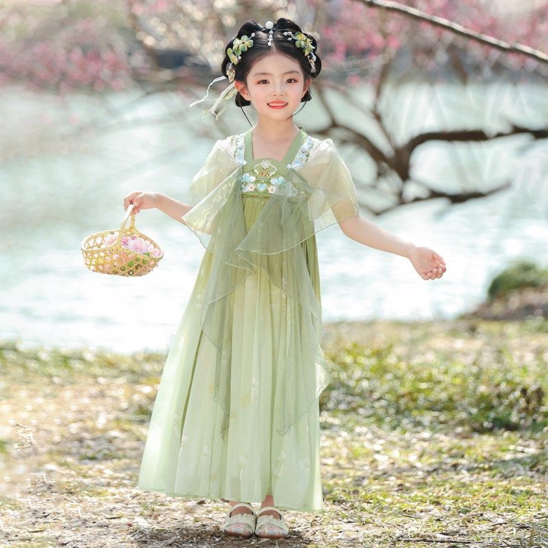 汉服女童夏装2025新款古风连衣裙小女孩国风唐装儿童夏季古装裙子,童装/婴儿装/亲子装,汉服,淘宝优惠券,粉丝福利购,淘宝优惠卷