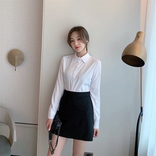 女胖mm200斤正装 2020春季 白衬衫 宽松职业长袖 衬衣加肥工作服 大码