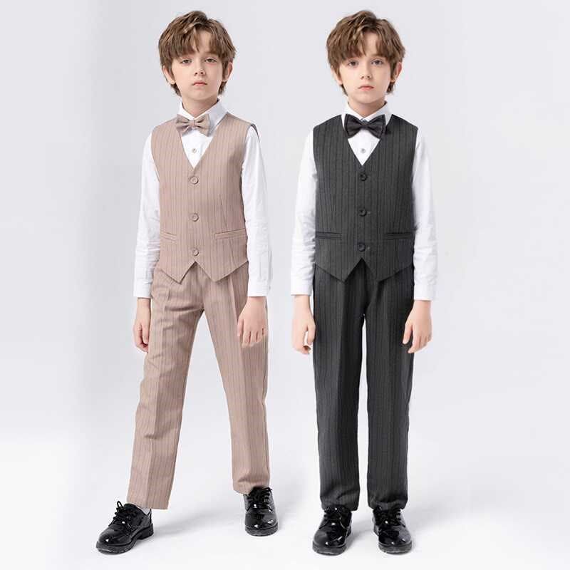 花童男童西装套装秋冬季儿童演讲主持人礼服英伦风钢琴演出服正装