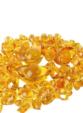 水晶元宝摆件大小金元宝黄水晶元宝客厅摆件开业礼品送礼家居装饰