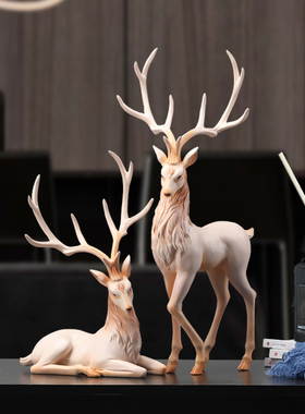 北欧创意鹿摆件家居客厅电视柜轻奢酒柜装饰品玄关结婚礼物送新人