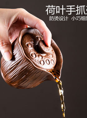 正宗茶壶陶瓷单人盖碗防烫便携式茶具新款紫砂迷你茶壶手拿泡茶器