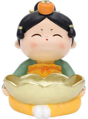 卡通唐仕女入户玄关钥匙收纳摆件创意新年贺礼家居装饰品客厅桌面