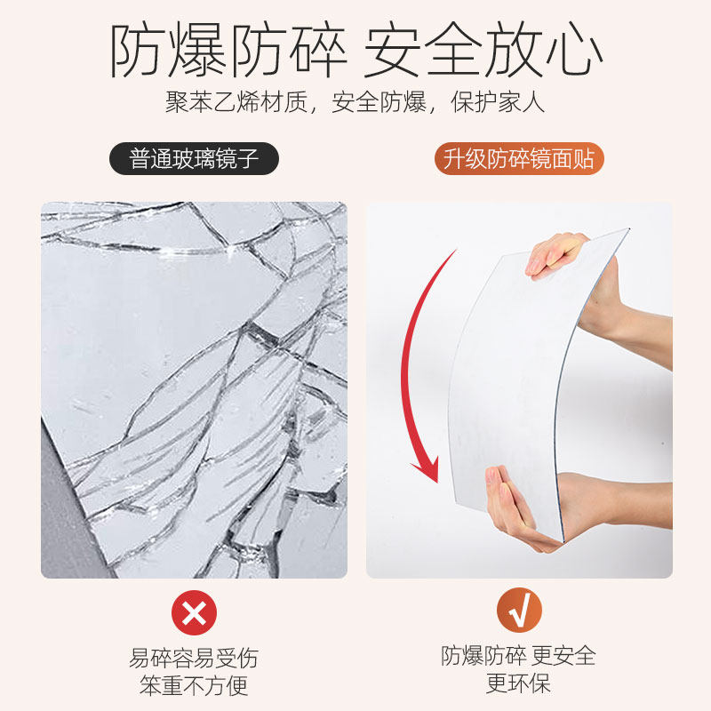 练跳舞蹈软镜子贴墙自粘家用健身全身穿衣镜办公室更镜高