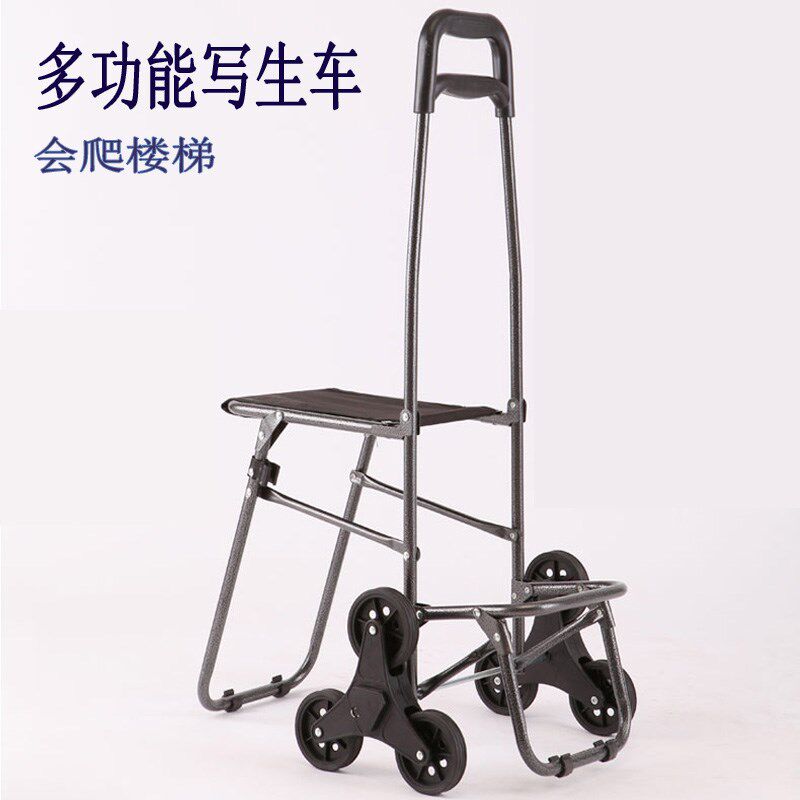 大号购物车车架 带椅子买菜车架美术绘画写生钓鱼小拉车 坐