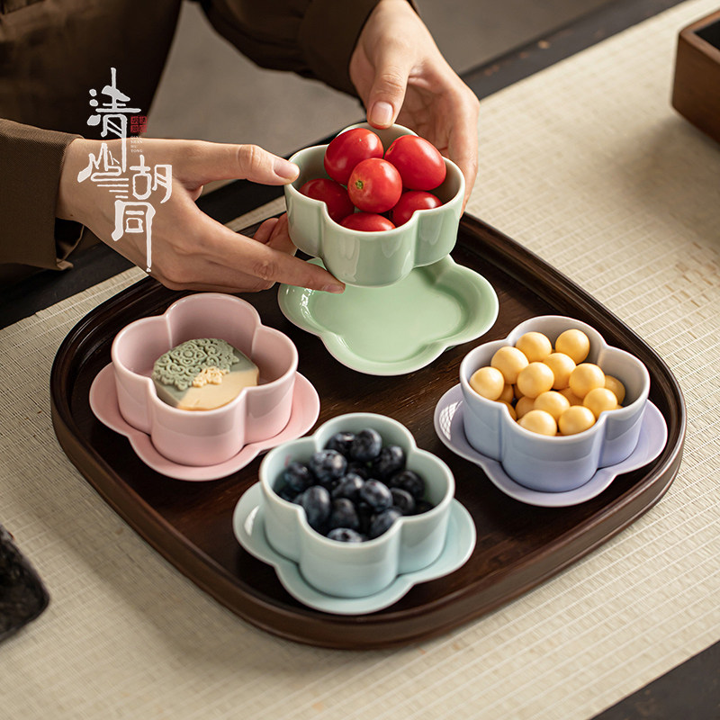 山胡同精致茶点盘小号零食盘复古茶歇点心盘小吃碟