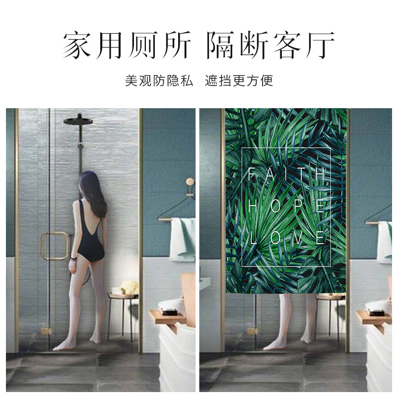 卫生间门帘家用厕所隔断布帘卧室挂画挂布装饰帘棉麻布艺玄关半帘图片