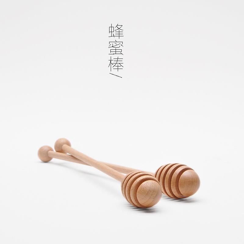 买2赠1天然木质长柄蜂蜜咖啡果汁搅拌棒搅拌勺果酱棒无蜡无漆