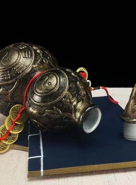 陶瓷葫芦摆件厨房在西北角门对门卧室厨房厕所窗户门口五帝钱挂件