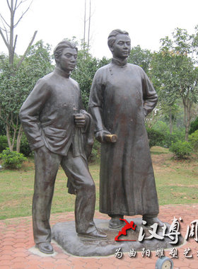 玻璃钢仿铜渔家少女人物雕塑户外广场挑担子渔女铸铜雕塑可定制做