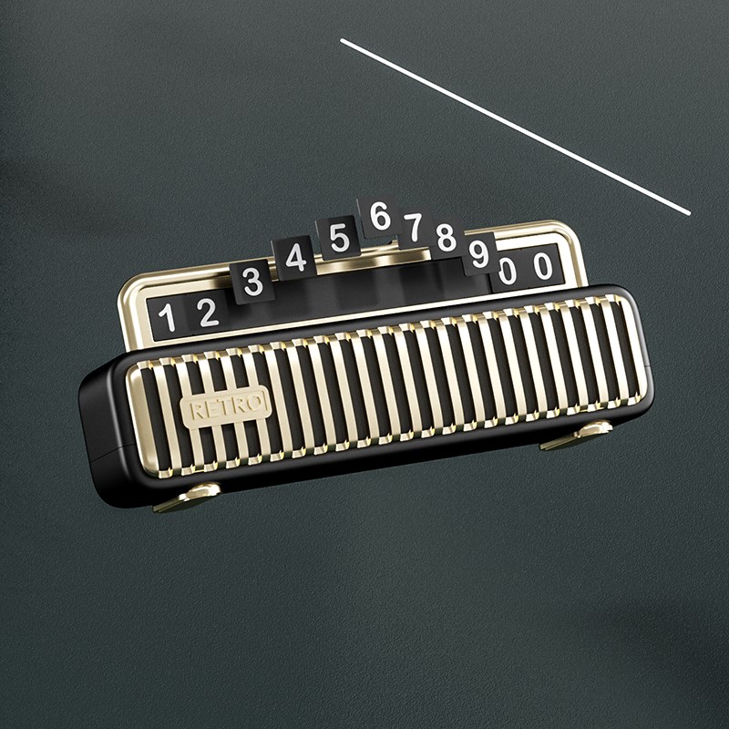 复古临时停车号码牌创意挪车电话牌车载移车牌高档汽车内饰品摆件