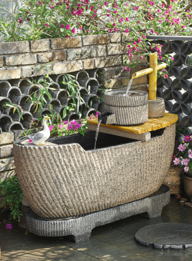 汉韵堂中式流水摆件庭院花园布置客厅阳台装饰循环水落地布景景观