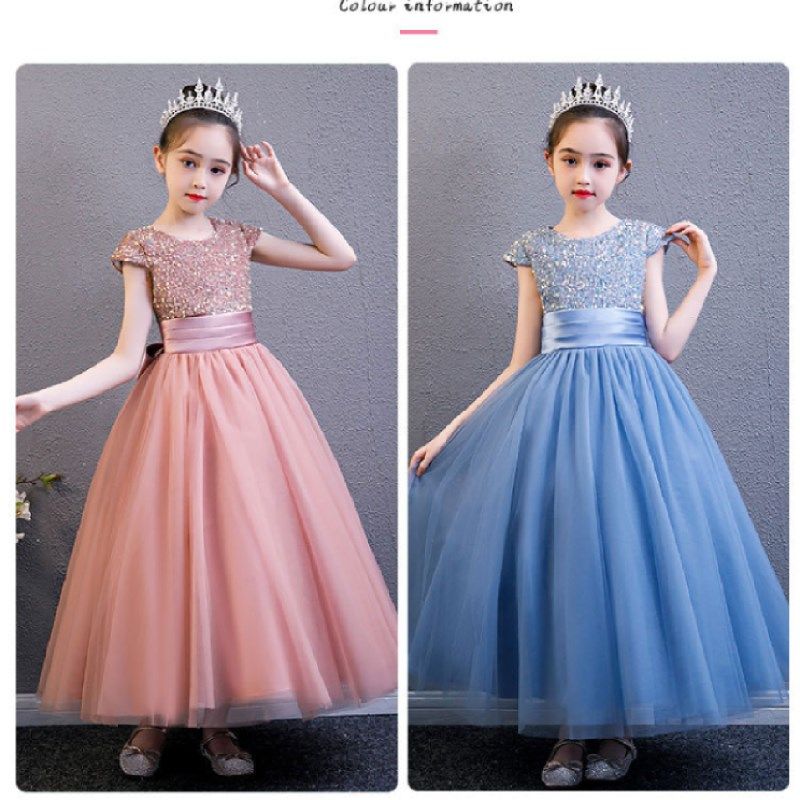 新款蓝色公主裙洋气生日粉主持钢琴演奏演出儿童礼服高端走秀亮片,童装/婴儿装/亲子装,儿童礼服,淘宝优惠券,粉丝福利购,淘宝优惠卷