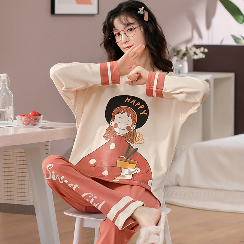 卡之恋女士睡衣2021新款春秋纯棉少女可爱长袖时尚洋气家居服套装,女士内衣/男士内衣/家居服,睡衣/家居服套装,淘宝优惠券,粉丝福利购,淘宝优惠卷
