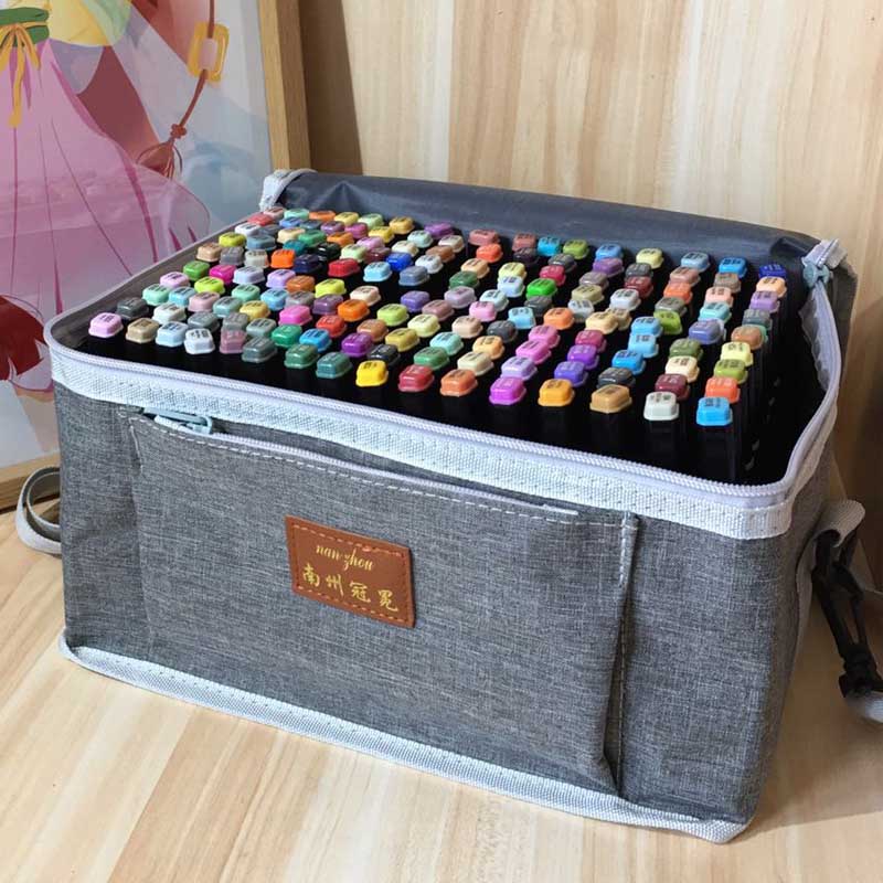 马克笔笔盒子底座48/60/80/120/160/240色支装收纳袋马克笔收纳盒