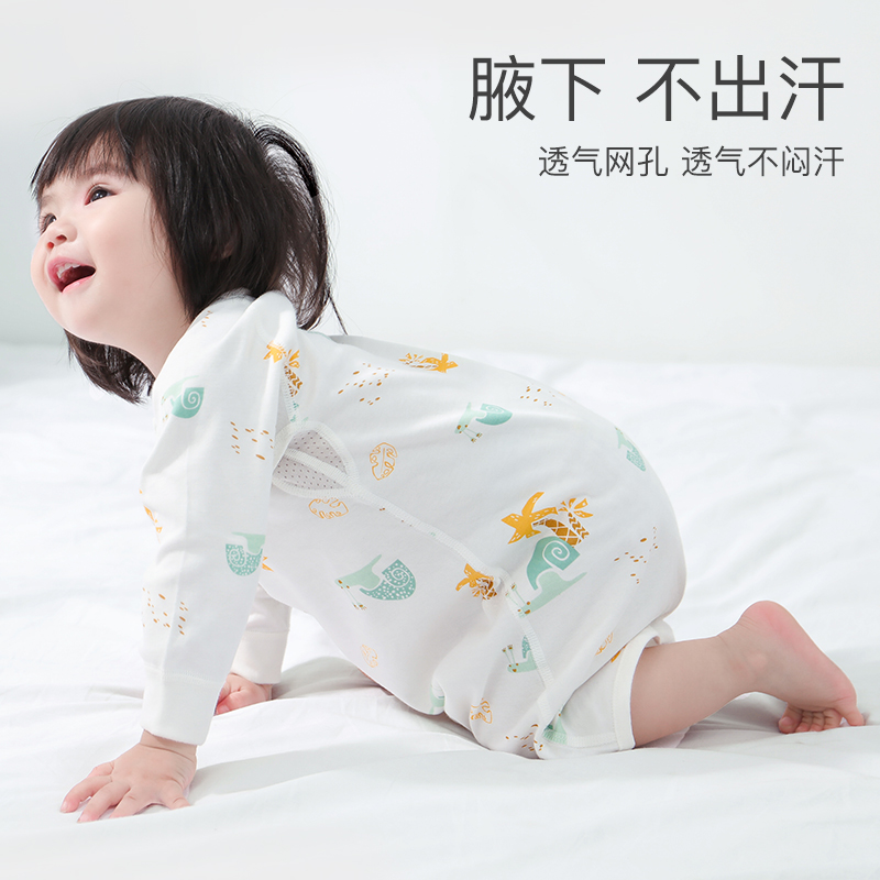 宝宝睡袍春秋冬纯棉保暖男女儿童睡裙浴袍家居服防踢睡袋婴儿睡衣