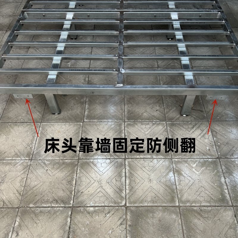 钢结构悬浮床架镀锌方管制作定制全金属铁床架无床头床架子排骨架
