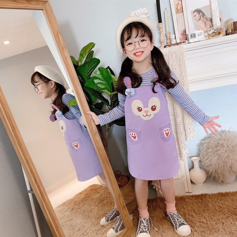 春夏儿童小童女童粉红色紫色卡通背带裙女孩可爱甜美连衣裙,童装/婴儿装/亲子装,连衣裙,淘宝优惠券,粉丝福利购,淘宝优惠卷