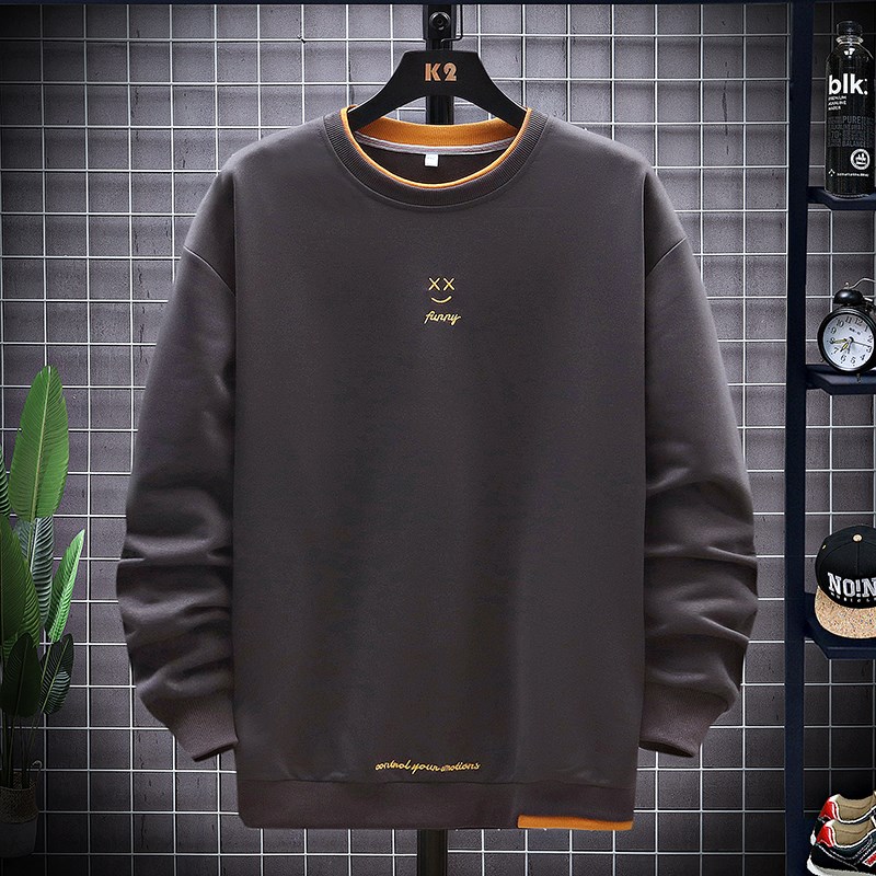 秋季黑色打底衫男大码宽松胖子加肥加大男士大号7xl男装卫衣秋天