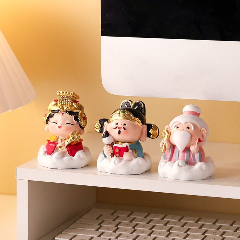 各路神仙摆件五路财神爷欢喜福气14位玄学办公桌面工位可爱装饰