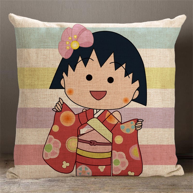 动漫抱枕樱桃小丸子花轮同学车用床沙发靠枕坐垫靠垫周边定制芯套