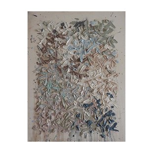 HW.ART手绘油画《积安》侘寂风客厅肌理挂画高级感玄关立体装饰画