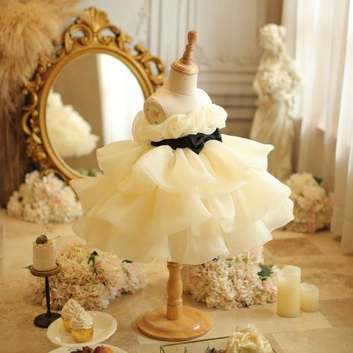 高端女童夏季宝宝生日周岁礼服网纱蓬蓬连衣裙儿童蛋糕轻奢公主裙