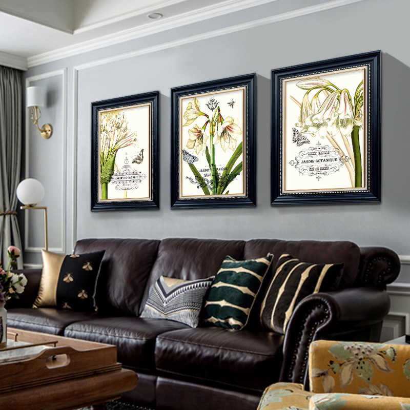 盛迪 美式装饰画餐厅挂画客厅沙发背景墙壁画植物田园花卉墙画