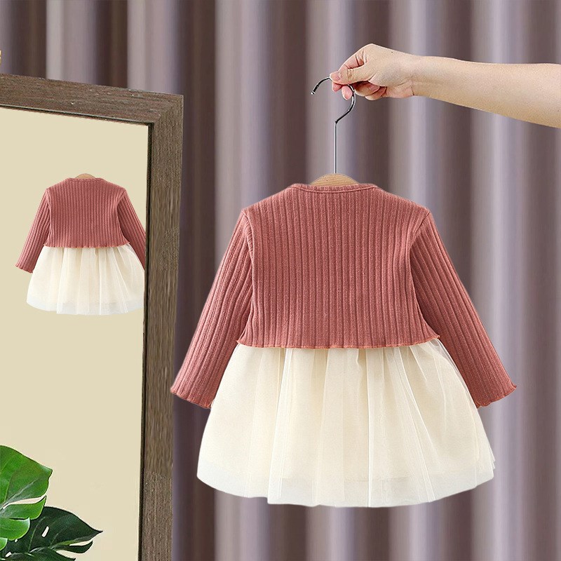 婴儿女童春装连衣裙小宝宝纯棉两件套0-4岁3小童装秋季时尚公主裙