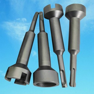 冲击钻锤头圆柄两坑两槽打膨胀螺丝打桩头打护栏接地桩多功能镐头