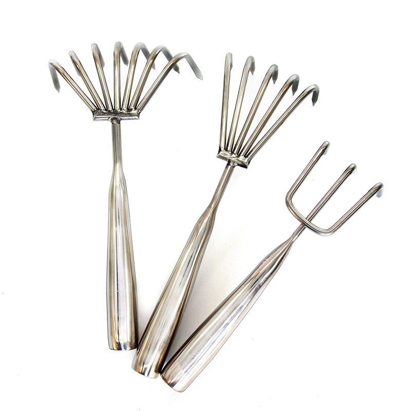 不锈钢园艺小耙子松土挖螺耙赶海工具神器沙滩蛤蜊挖海蛎子挖花蛤