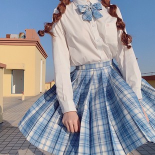 樱花家族学院JK制服 基础白色jk衬衫 校服学生方襟方领长袖女秋冬