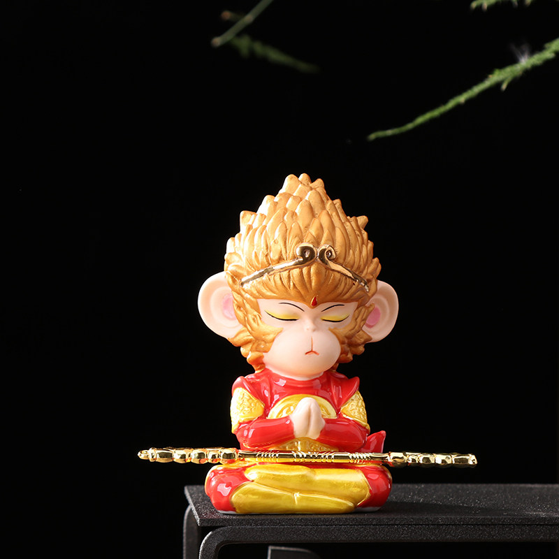 创意齐天大圣手工艺品陶瓷悟空茶宠车载装饰鱼缸造景禅意家居摆件,家居饰品,装饰摆件,淘宝优惠券,粉丝福利购,淘宝优惠卷