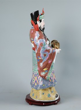 陶瓷财神摆件家用供奉神像办公室招财文财神佛像店铺开业送人礼品