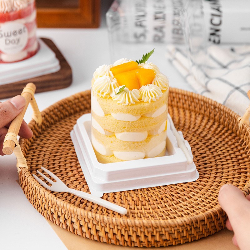 2寸蛋糕包装盒千层慕斯3小西点迷你蛋糕卷甜品切块加高透明打包盒