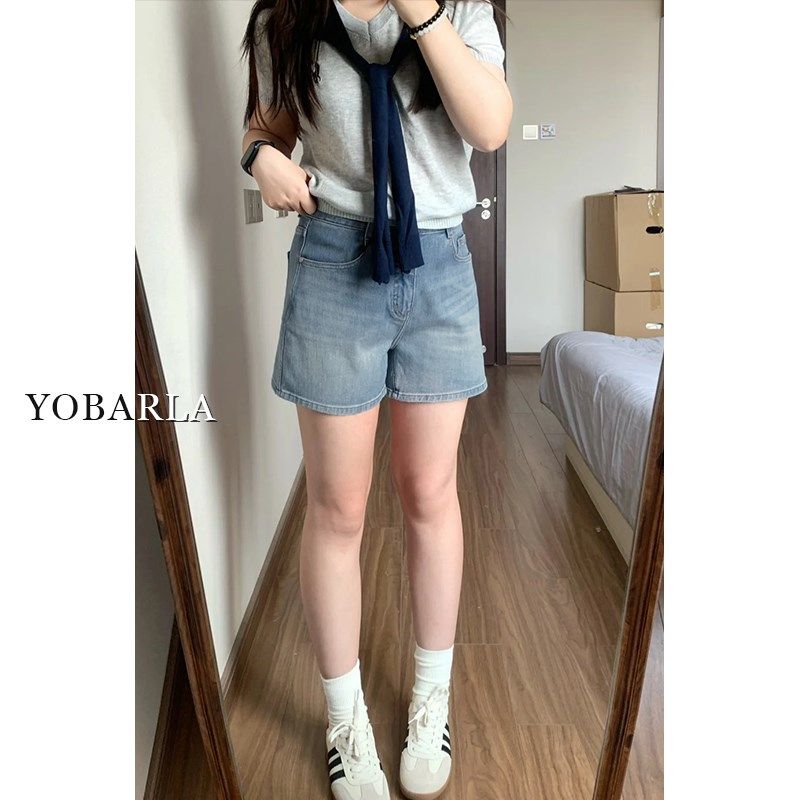 复古高腰牛仔短裤女夏季新款大码胖mm宽松显瘦梨形身材a字阔腿裤,女装/女士精品,牛仔裤,淘宝优惠券,粉丝福利购,淘宝优惠卷