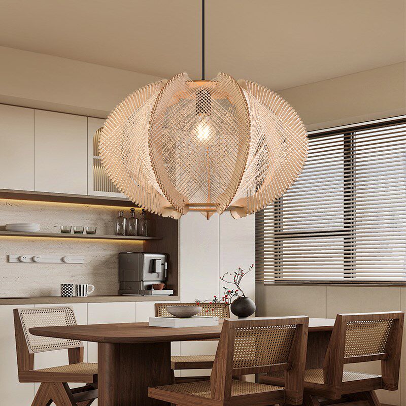 原木风餐厅麻绳吊灯侘寂风民宿卧室床头木艺灯复古藤艺麻线编织灯,家装灯饰光源,餐厅吊灯,淘宝优惠券,粉丝福利购,淘宝优惠卷