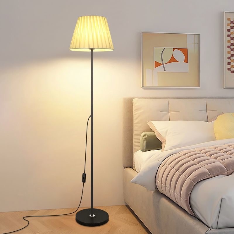 北欧简约节能护眼布艺落地灯客厅书房酒店卧室床头装饰台灯立式灯