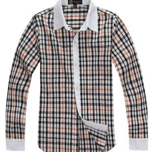 霍普诗顿春季幼儿男童纯白色衬衫大小童长袖女童衬衣大童格子衬衫
