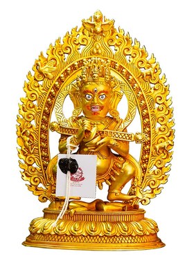 红棒玛哈嘎拉 铜像摆件二臂玛哈嘎拉 家居客厅装饰品铜器摆件