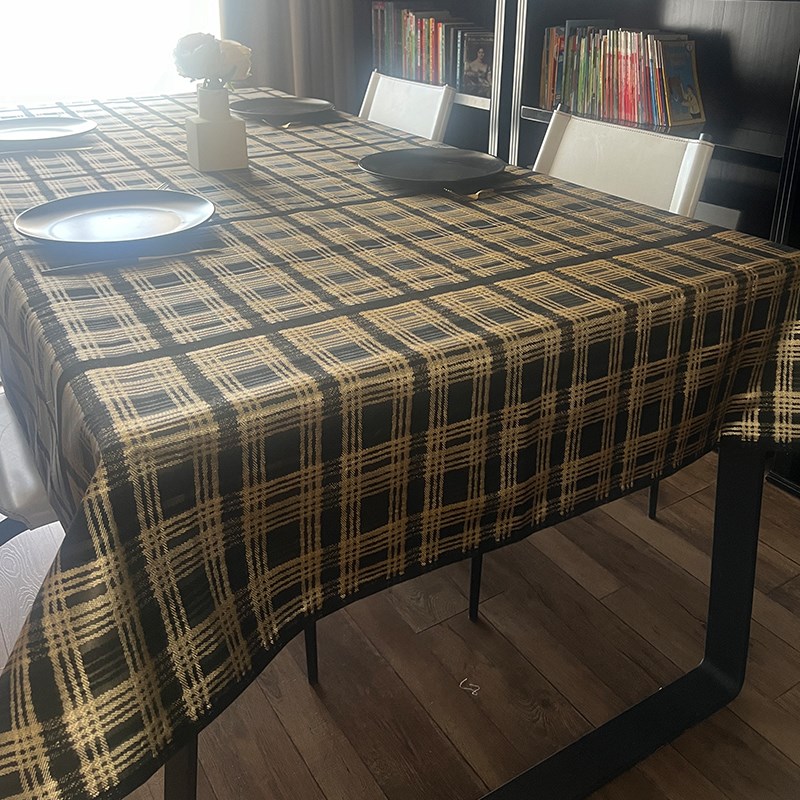 高端餐桌布免洗防油防水防烫长桌布艺家用酒店轻奢高级感方形桌布