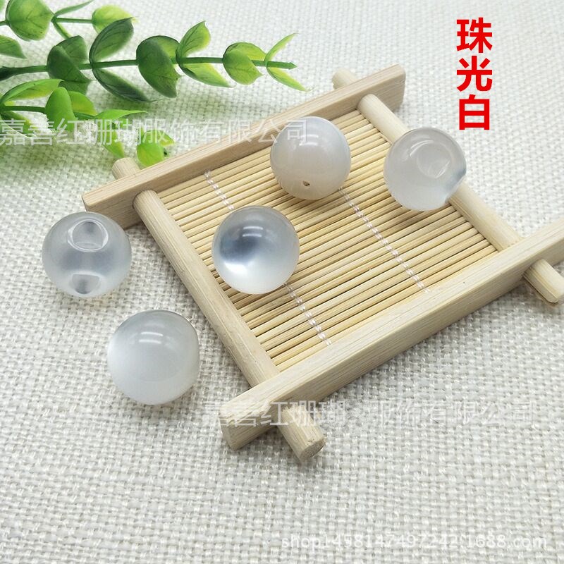边孔球形纽扣圆形偏孔纽扣白色/透明汉服黑色盘扣衬衫旗袍圆珠子