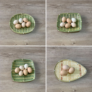 创意竹制品竹编小簸箕厨房家用奶茶店小吃火锅盘子水果盘收纳筐竹