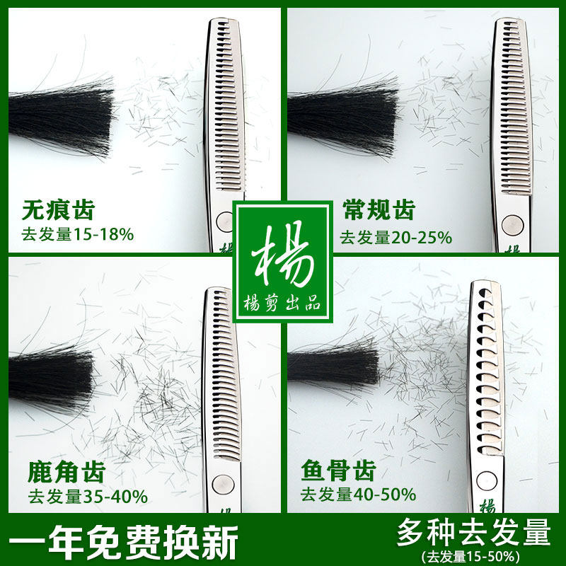 杨剪理发美发剪刀无痕牙剪去发量大鱼骨平剪头发型师专业用店套装