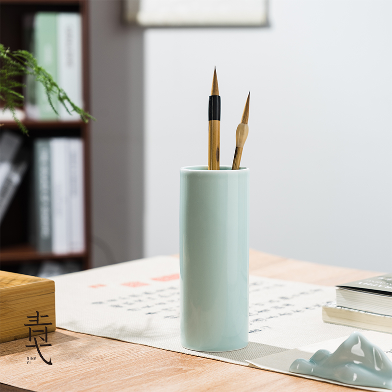 陶瓷墨池笔山笔搁笔架笔筒砚滴笔洗洗笔缸墨碟砚台文房四宝套装