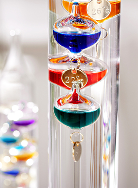伽利略彩球温度计办公室卧室客厅桌面摆件生日礼物创意家居装饰品