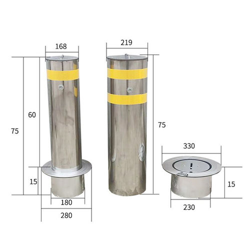 不锈钢手提活动路桩警示柱加厚隔离可移动预埋加厚车挡路障防撞柱