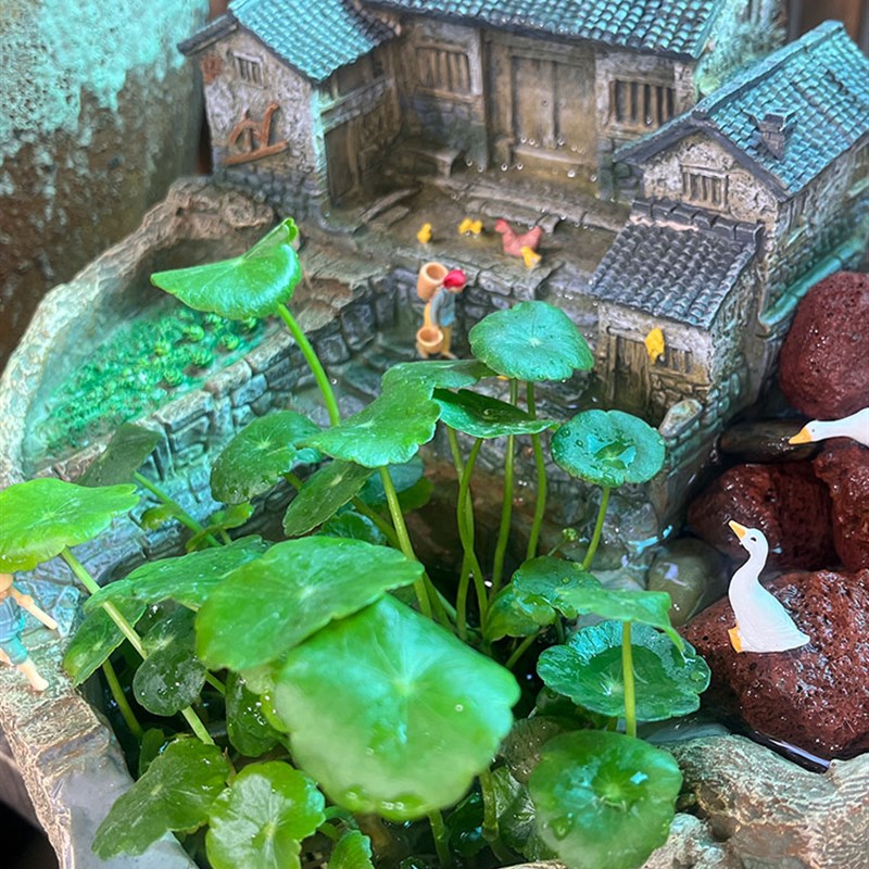 微景观流水古法鱼缸水循环造景过滤器养鱼生态缸庭院水景摆件景观
