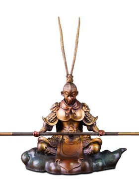 纯铜金岁月摆件齐天大圣孙悟空斗战胜佛美猴王车载家居装饰礼物