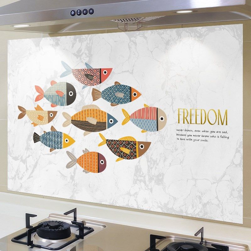 厨房防油贴纸防水耐高温自粘墙贴翻新遮丑墙纸油烟机灶台墙面贴膜,家居饰品,软装墙贴,淘宝优惠券,粉丝福利购,淘宝优惠卷